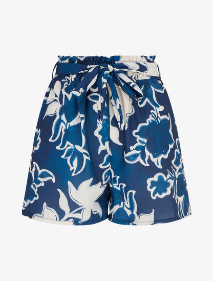 Short fluide à imprimé floral - Marine - 1