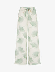 Pantalon fluide imprimé ginko - Kaki - 1