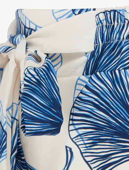 Pantalon fluide imprimé ginko - Marine - 3