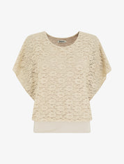 Top boule en dentelle - Beige - 1