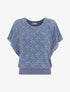 Top boule en dentelle - Bleu - 1