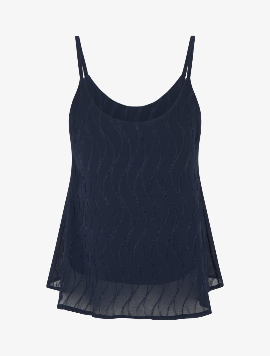 Caraco uni et texturé - Bleu nuit - 2