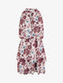 Robe imprimé fleuri à taille élastiquée - Bordeaux - 1