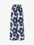 Pantalon élastiqué imprimé cercles - Marine - 1