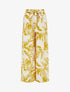 Pantalon élastiqué à imprimé tropical - Jaune moutarde - 1