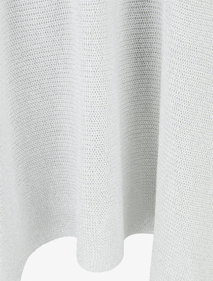 Top asymétrique manches courtes en maille fine irisée - Blanc - 3