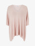 Top asymétrique manches courtes en maille fine irisée - Rose - 1