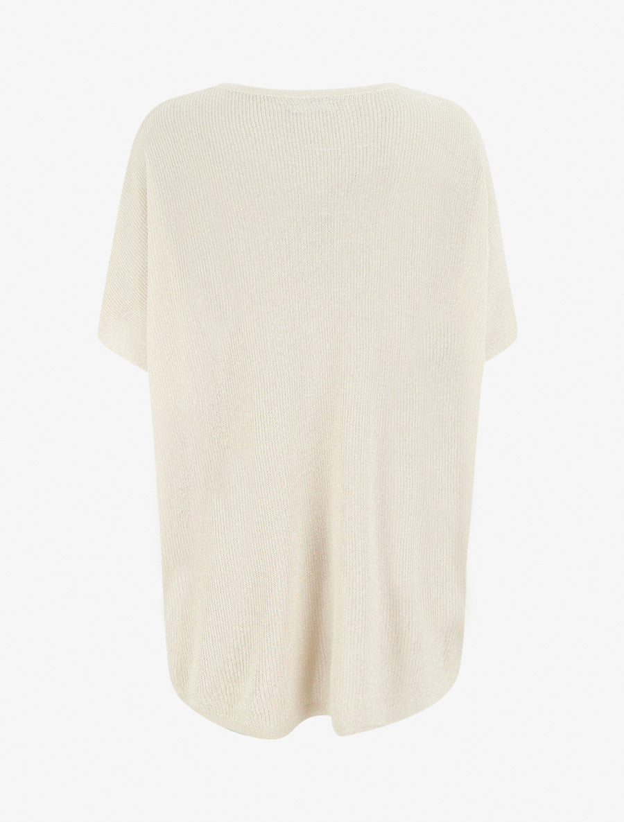 Top ample manches courtes chauve-souris - Beige - 2