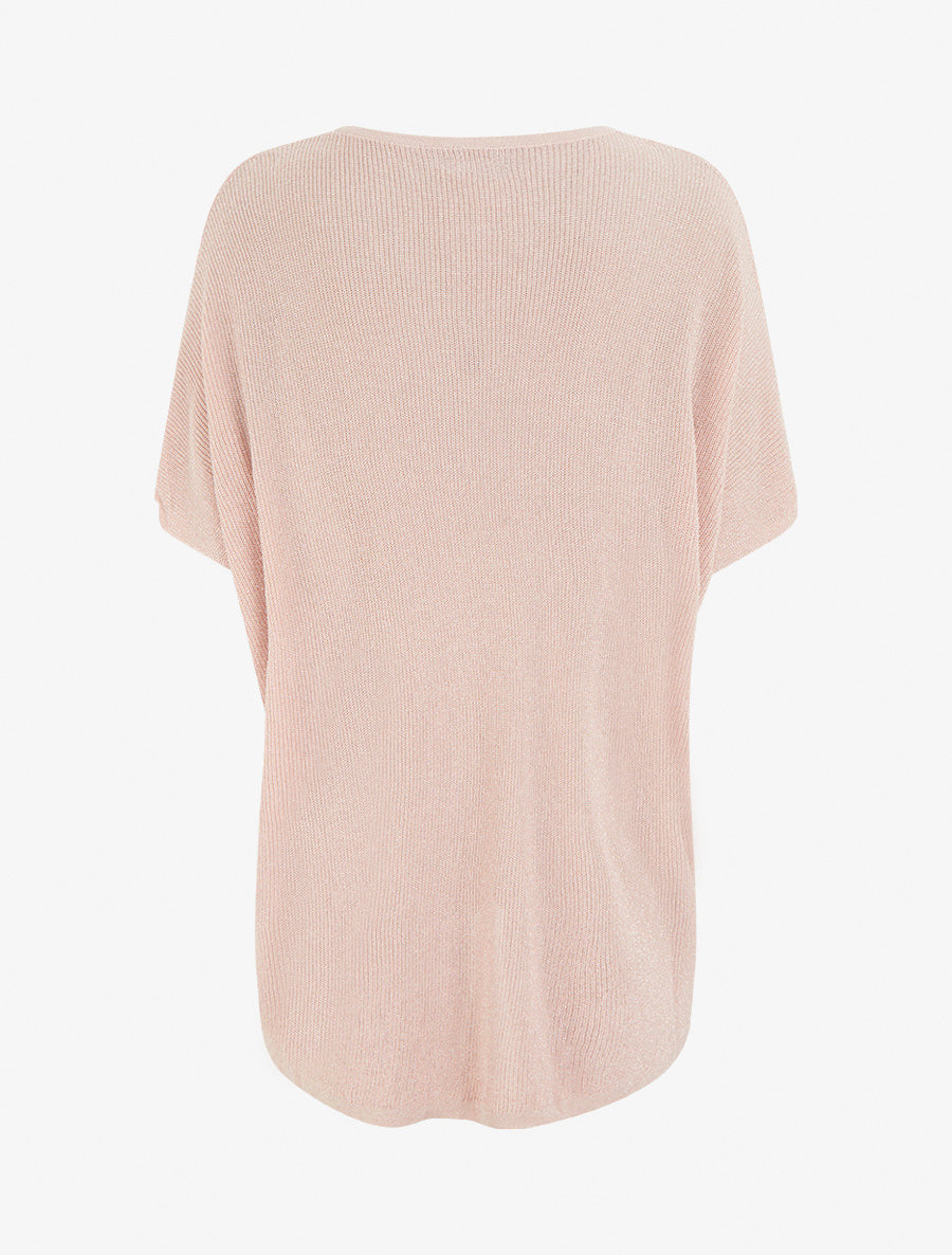 Top ample manches courtes chauve-souris - Rose - 2