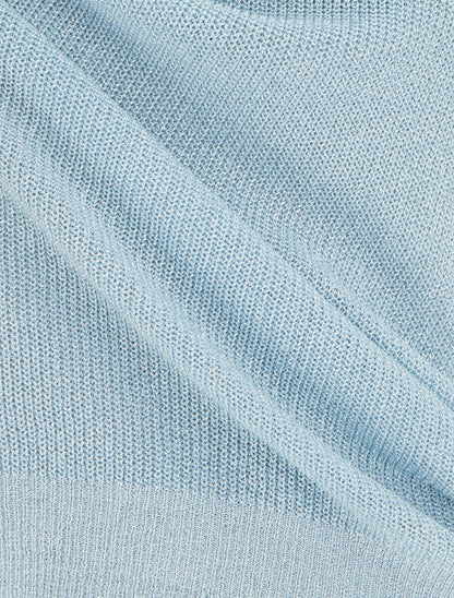 Top sans manches à maille fine irisée - Bleu ciel - 3