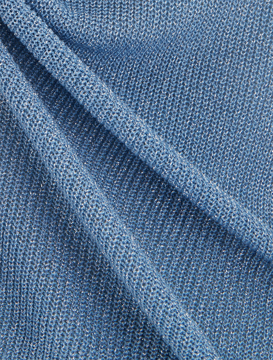 Débardeur en fine maille à détail irisé - Bleu - 3