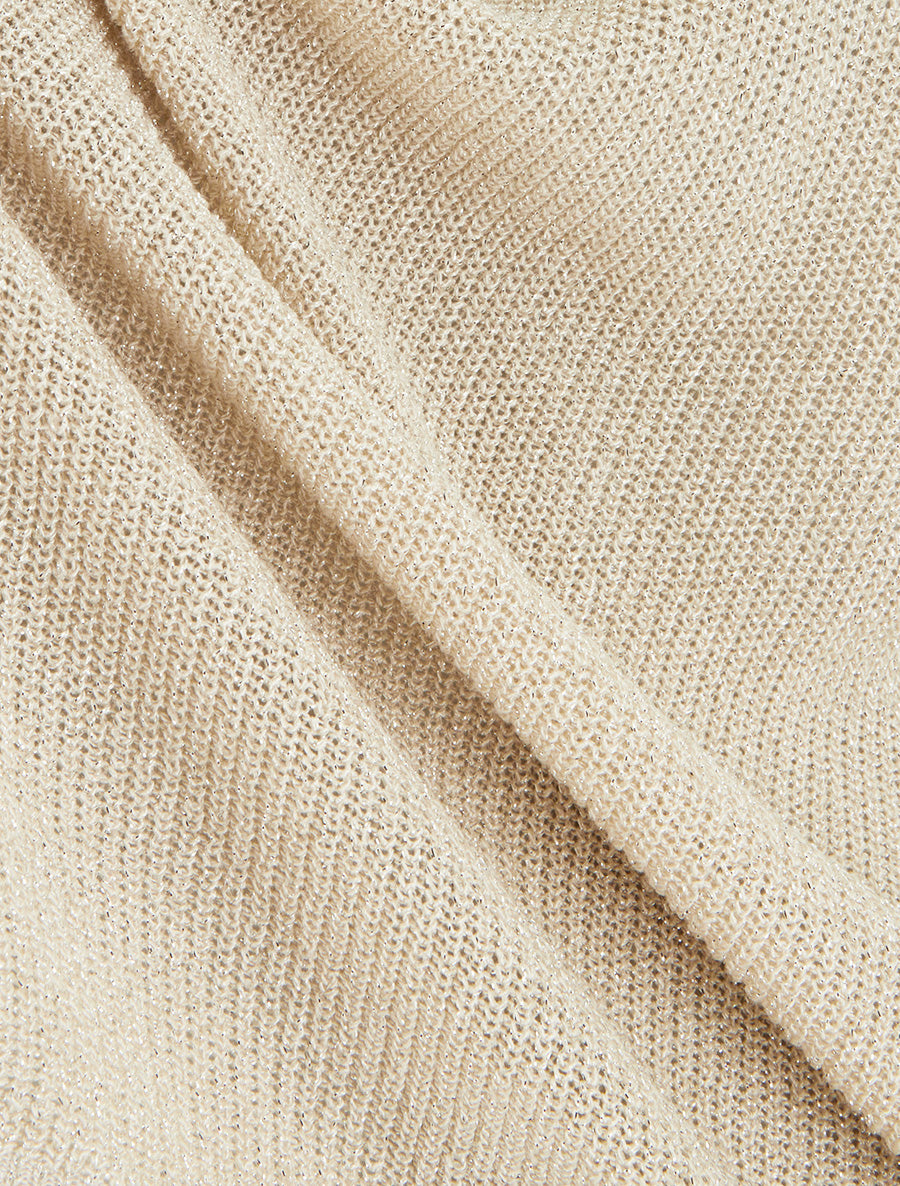 Débardeur en fine maille à détail irisé - Beige - 3