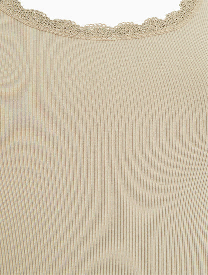 Débardeur côtelé uni - Taupe - 3