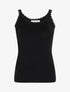 Débardeur côtelé uni - Noir - 1