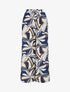 Pantalon imprimé abstrait à taille haute élastiquée - Marine - 1