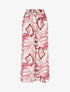 Pantalon imprimé abstrait à taille haute élastiquée - Rose - 1