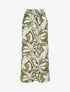 Pantalon imprimé abstrait à taille haute élastiquée - Kaki - 1