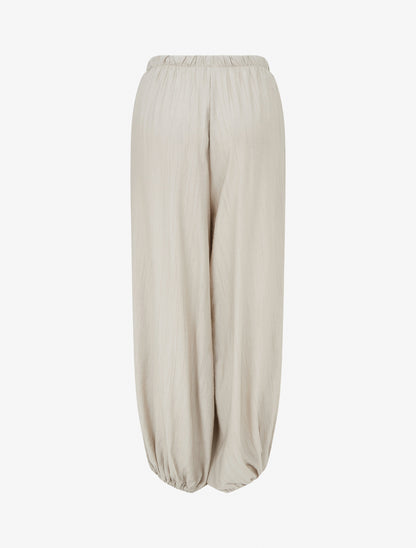 Pantalon style sarouel à bouts élastiqués - Taupe clair - 2