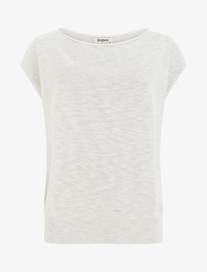 Top fin en maille - Blanc - 1