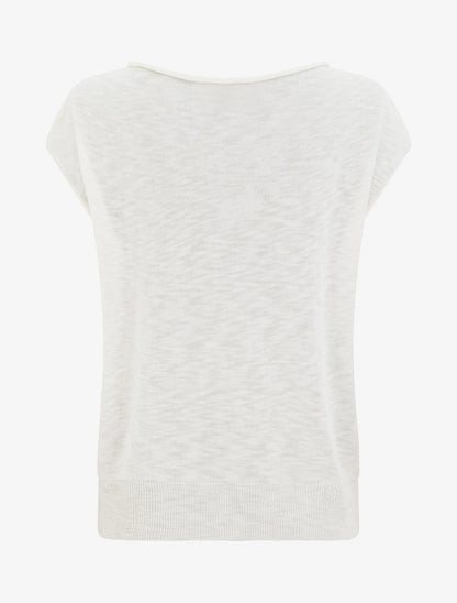 Top fin en maille - Blanc - 2