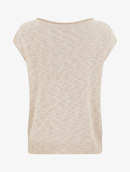Top fin en maille - Beige - 2