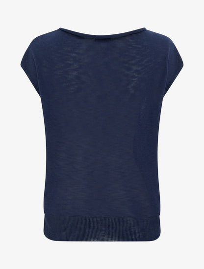 Top fin en maille - Marine - 2
