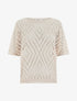 Top uni ajouré en maille - Beige - 1