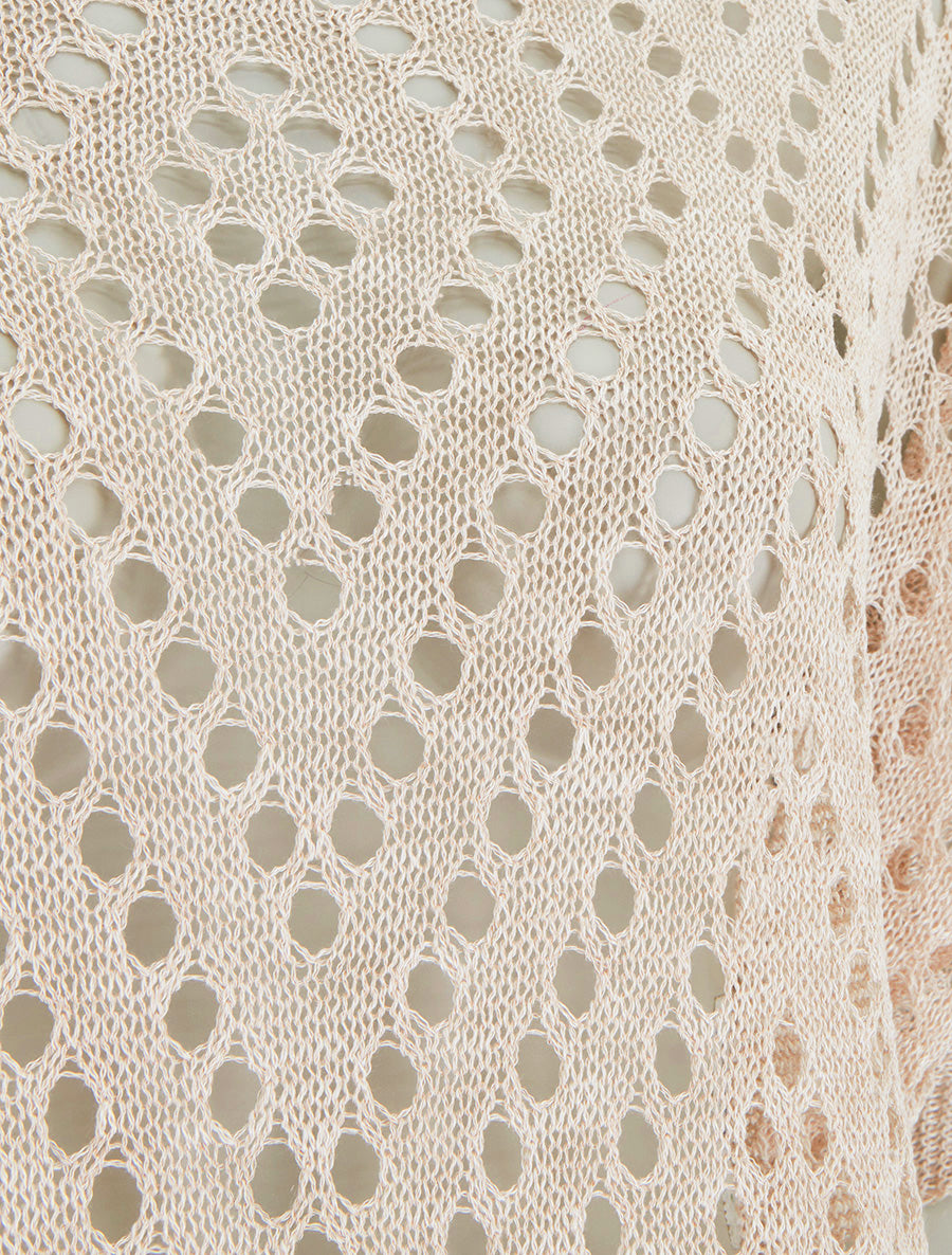 Top uni ajouré en maille - Beige - 3
