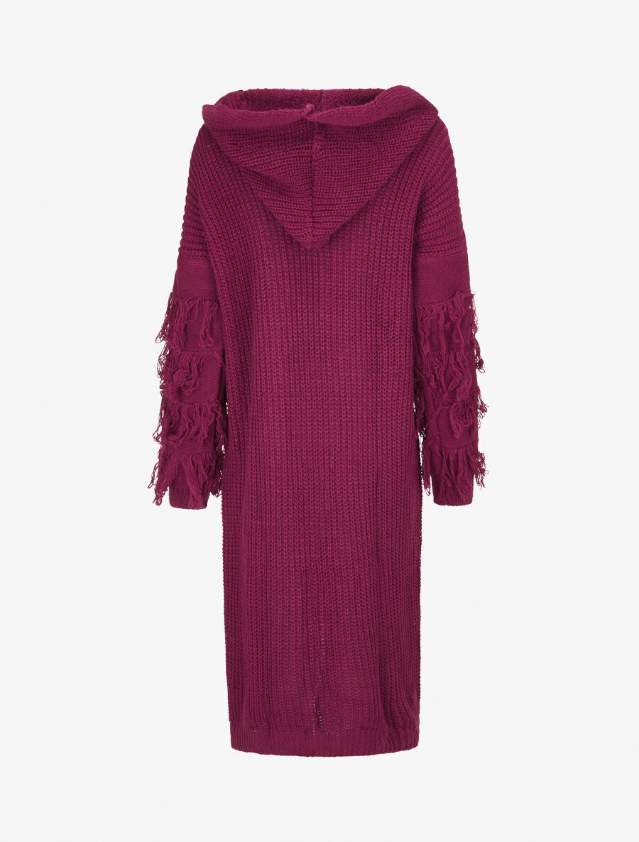 Gilet en maille à manches stylisées - Pourpre - 2