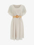 Robe mi-longue unie coupe patineuse - Beige - 1