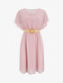 Robe mi-longue unie coupe patineuse - Rose - 1
