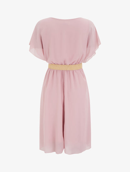 Robe mi-longue unie coupe patineuse - Rose - 2