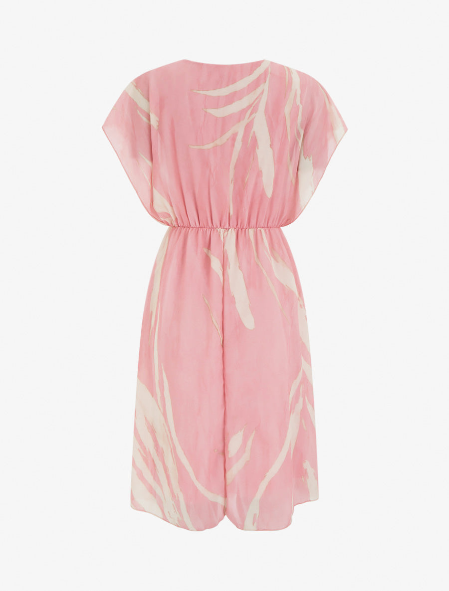 Robe imprimé graphique à col cache-coeur - Vieux rose - 2