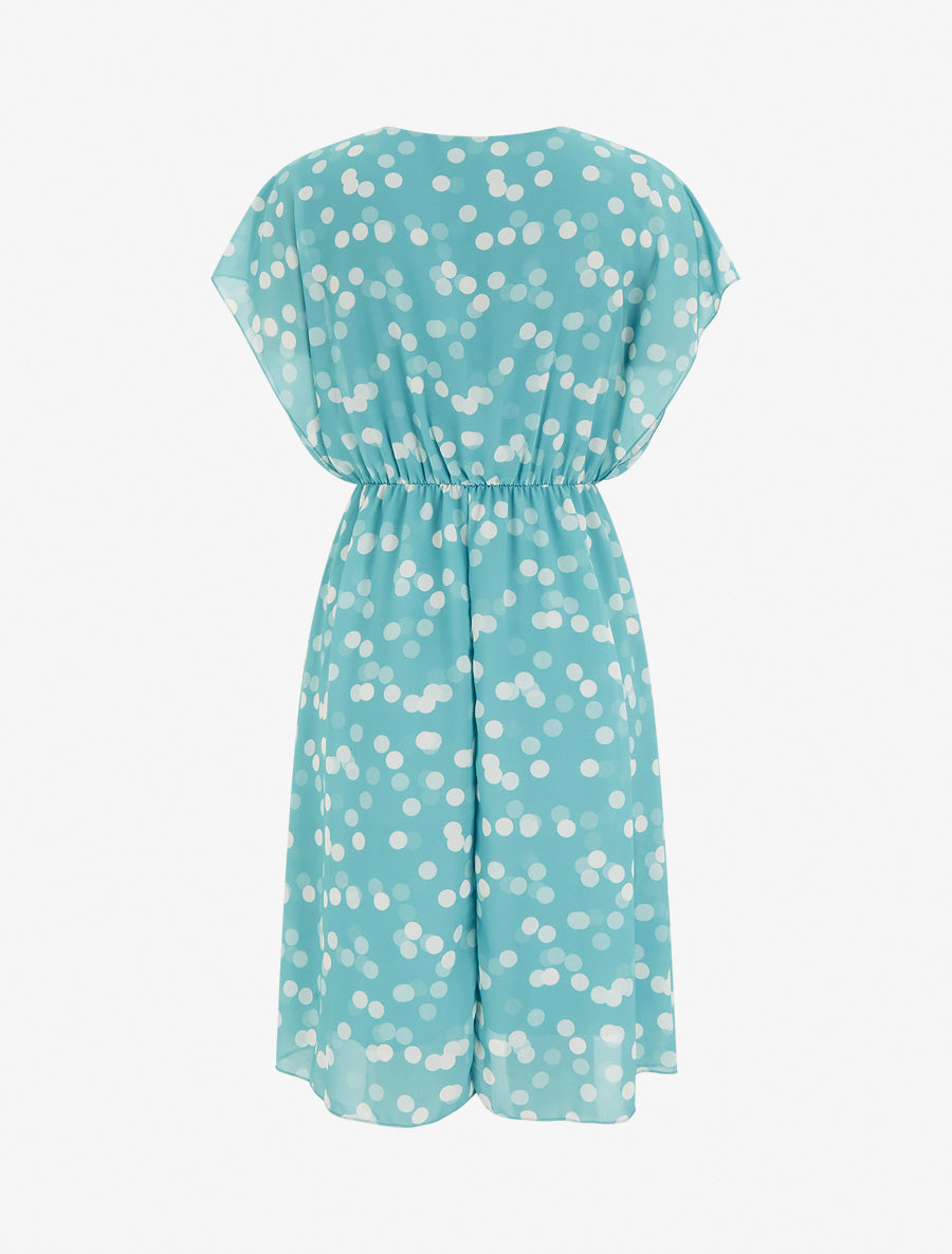 Robe imprimé pois à col cache-coeur - Vert d&