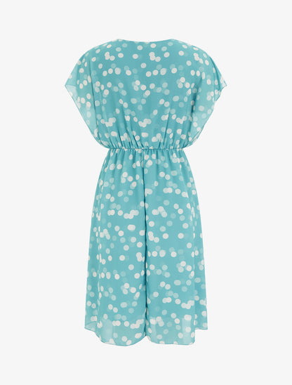 Robe imprimé pois à col cache-coeur - Vert d&