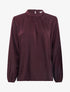 Blouse satinée à poignets élastiqués - Prune - 1
