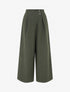 Pantalon uni à taille élastiquée - Kaki - 1