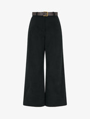 Pantalon uni côtelé - Noir - 1