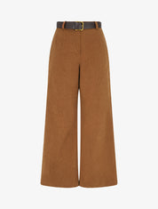 Pantalon uni côtelé - Camel - 1
