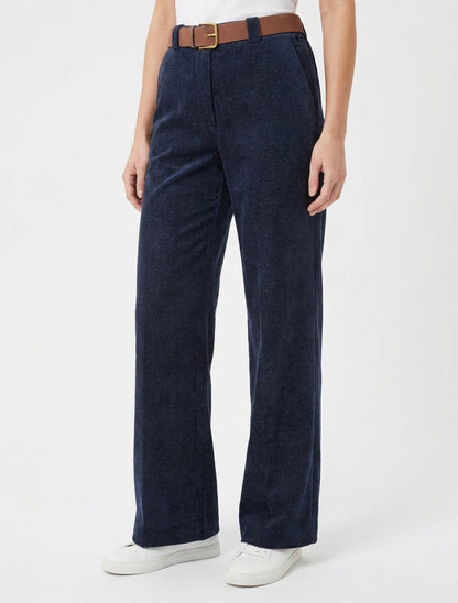 Elastische broek in fluweeleffect - Marine