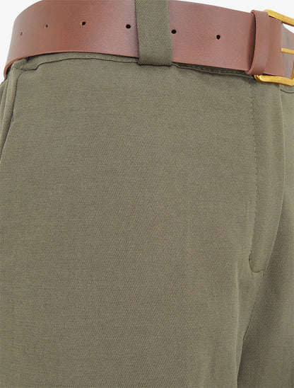 Pantalon élastiqué coupe ample - Kaki - 3