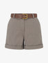 Short en feutrine à ceinture - Taupe - 1