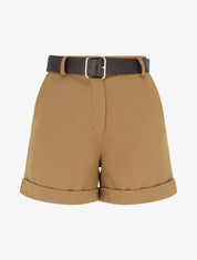 Short à revers ceinturé - Camel - 1