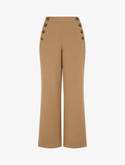 Pantalon uni à fermeture sur les côtés - Camel - 1
