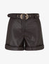 Short en simili à revers - Chocolat - 1