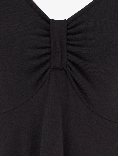 Pull fin bords asymétriques en dentelle - Noir - 3