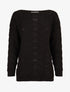 Pull à relief zig-zag et ajouré - Noir - 1