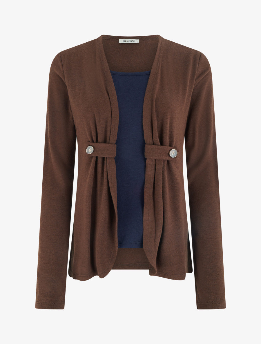 Pull style gilet en trompe l&