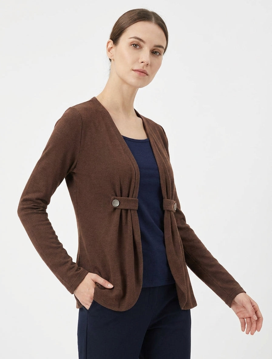 Vest met knoopjes in trompe-l&