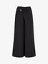 Pantalon ample à pan et bijou métallique - Noir - 1